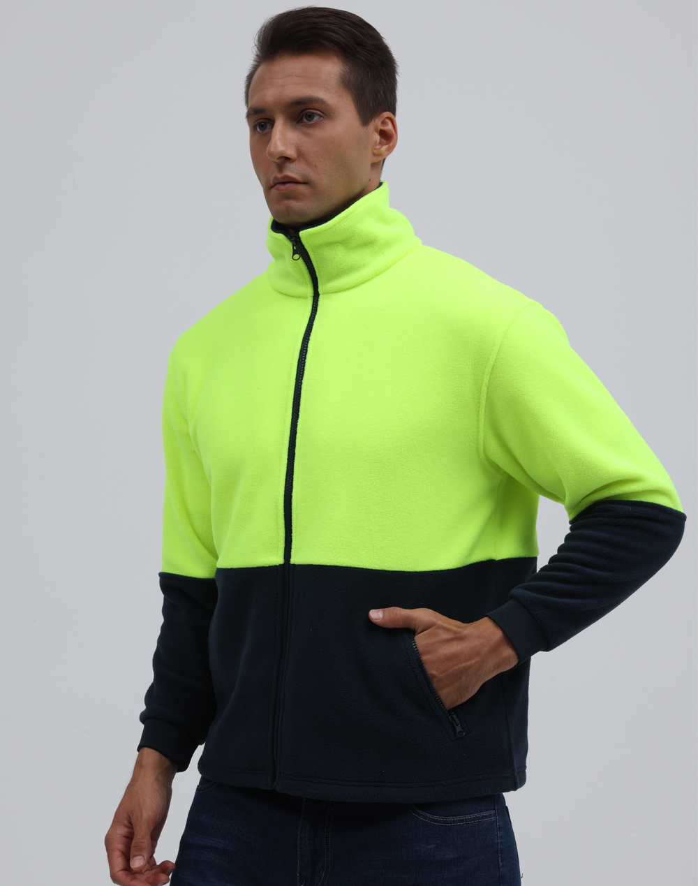 SW84 HI-VIS POLAR FLEECE ZIP JACKET